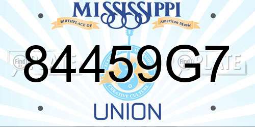 84459G7 Mississippi License Plate