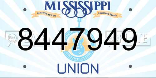 8447949 Mississippi License Plate