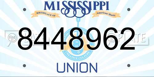 8448962 Mississippi License Plate