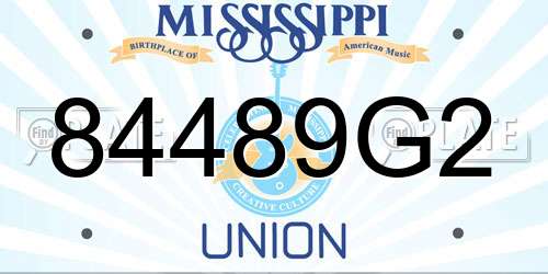 84489G2 Mississippi License Plate