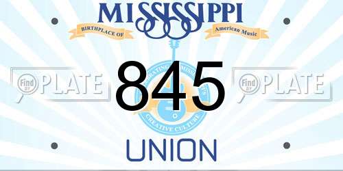 845 Mississippi License Plate