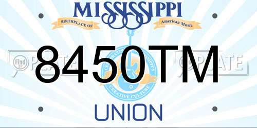 8450TM Mississippi License Plate