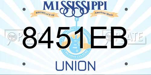 8451EB Mississippi License Plate