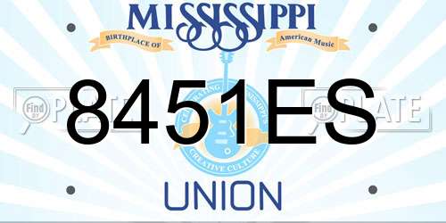 8451ES Mississippi License Plate