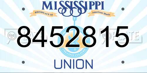 8452815 Mississippi License Plate