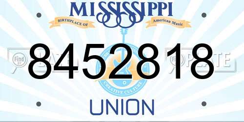 8452818 Mississippi License Plate