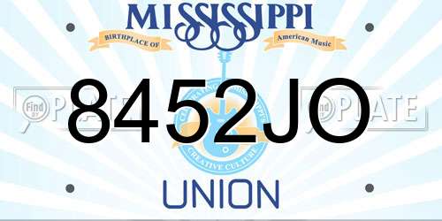 8452JO Mississippi License Plate