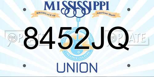 8452JQ Mississippi License Plate