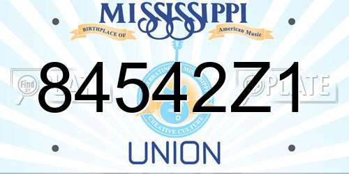 84542Z1 Mississippi License Plate