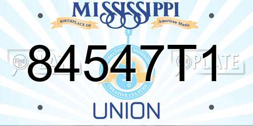 84547T1 Mississippi License Plate