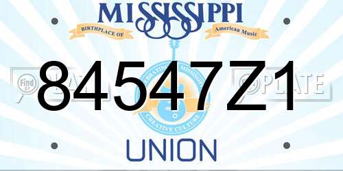 84547Z1 Mississippi License Plate