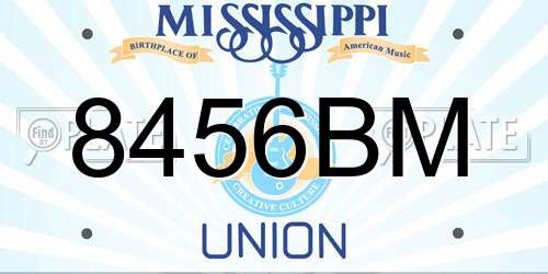 8456BM Mississippi License Plate