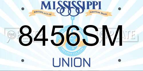8456SM Mississippi License Plate