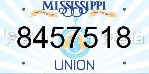 8457518 Mississippi License Plate