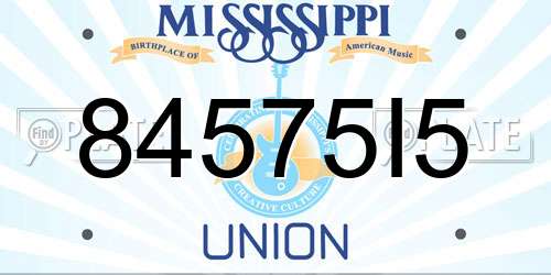 84575I5 Mississippi License Plate