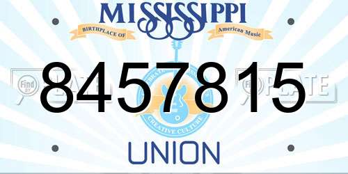 8457815 Mississippi License Plate