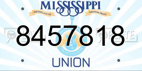 8457818 Mississippi License Plate