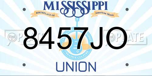 8457JO Mississippi License Plate