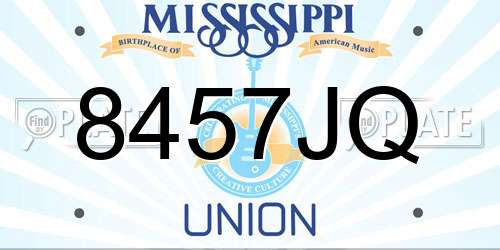 8457JQ Mississippi License Plate