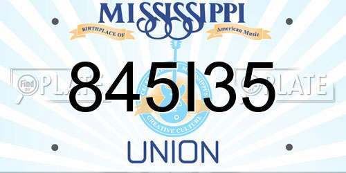 845I35 Mississippi License Plate