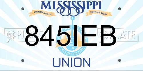 845IEB Mississippi License Plate
