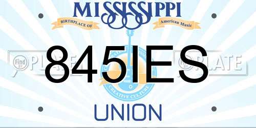 845IES Mississippi License Plate