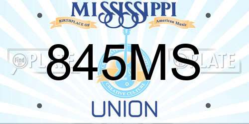 845MS Mississippi License Plate