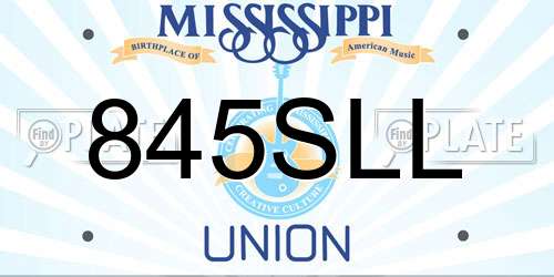 845SLL Mississippi License Plate
