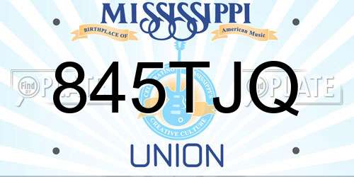 845TJQ Mississippi License Plate