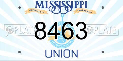 8463 Mississippi License Plate