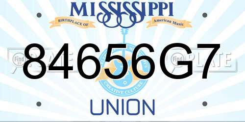 84656G7 Mississippi License Plate