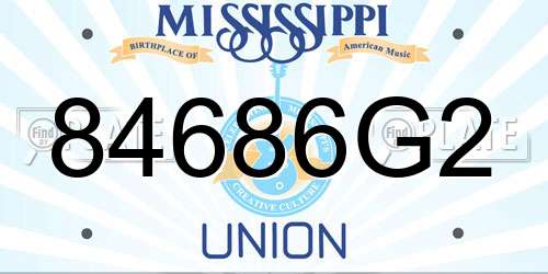 84686G2 Mississippi License Plate