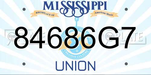 84686G7 Mississippi License Plate