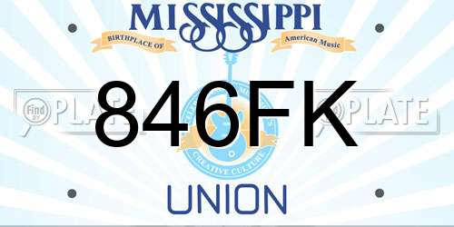 846FK Mississippi License Plate