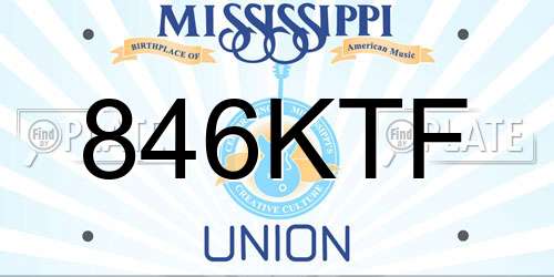 846KTF Mississippi License Plate