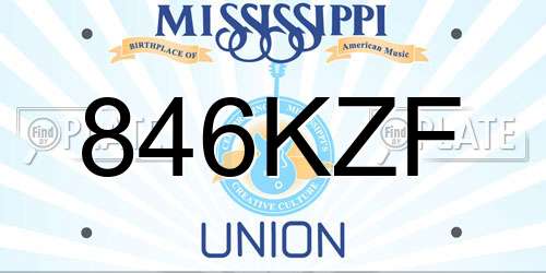 846KZF Mississippi License Plate