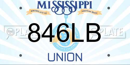 846LB Mississippi License Plate