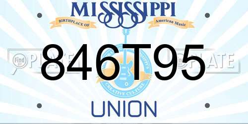846T95 Mississippi License Plate