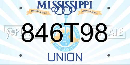 846T98 Mississippi License Plate