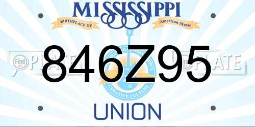 846Z95 Mississippi License Plate
