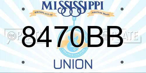 8470BB Mississippi License Plate