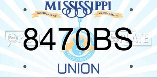 8470BS Mississippi License Plate