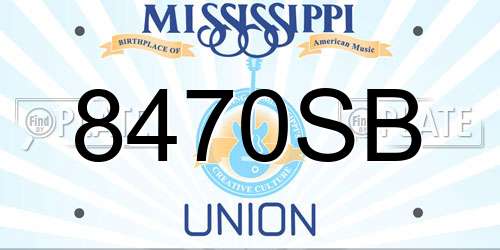 8470SB Mississippi License Plate