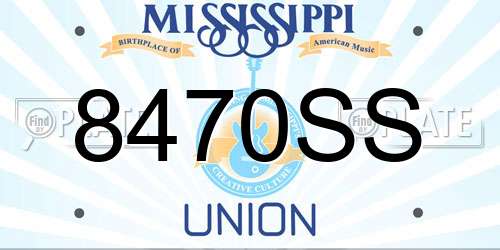 8470SS Mississippi License Plate