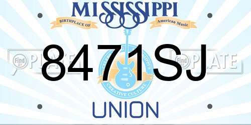 8471SJ Mississippi License Plate