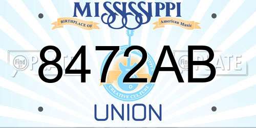 8472AB Mississippi License Plate