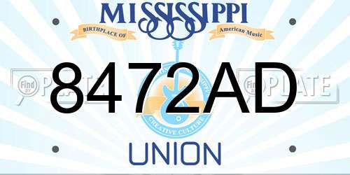 8472AD Mississippi License Plate