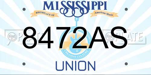 8472AS Mississippi License Plate