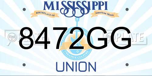 8472GG Mississippi License Plate