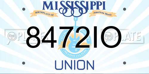 8472IO Mississippi License Plate